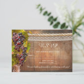 Rustic Vineyard Wine Thmed Wedding RSVP Kaart (Staand voorkant)