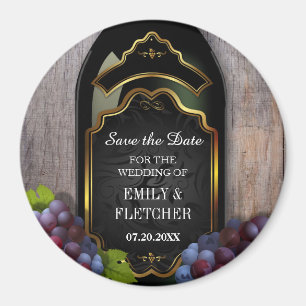 Rustic Vineyard Winery Save the Date Wedding Magneet