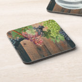 Rustic Vineyard Wood & Grapes Bier Onderzetter (Linkerzijde)
