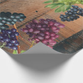 Rustic Vineyard Wood & Grapes Cadeaupapier (Hoek)
