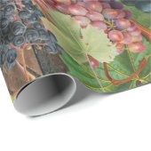 Rustic Vineyard Wood & Grapes Cadeaupapier (Rol Hoek)