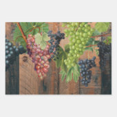 Rustic Vineyard Wood & Grapes Inpakpapier Vel (Voorkant 3)