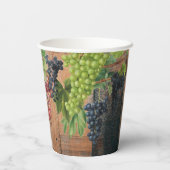 Rustic Vineyard Wood & Grapes Papieren Bekers (Achterkant)