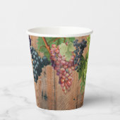 Rustic Vineyard Wood & Grapes Papieren Bekers (Links)