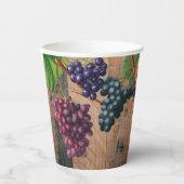 Rustic Vineyard Wood & Grapes Papieren Bekers (Voorkant)