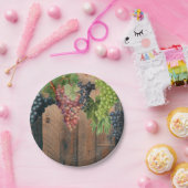 Rustic Vineyard Wood & Grapes Papieren Bordje (Feest)