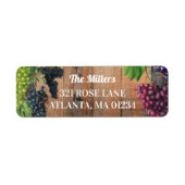 Rustic Vineyard Wood & Grapes Return Address Etiket (Voorkant)