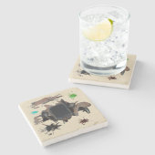 Rustic Vintage Car Grunge Art Stenen Onderzetter (Zijkant)