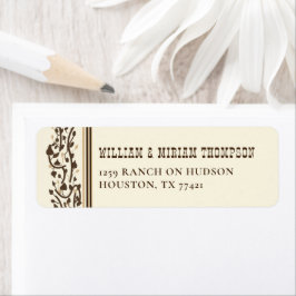 Rustic Vintage Cowboy Western Barn Elegant Address Etiket