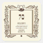 Rustic Vintage Cowboy Western Barn Elegant  Vierkante Sticker (Voorkant)