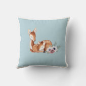 Rustic Vintage Deer Forest Floral Nursery Wall Art Kussen (Achterkant)