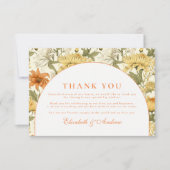 Rustic Vintage Floral Wedding Bedankkaart (Voorkant)