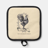 Rustic Vintage Hen Family Name Farm  Pannenlap (Voorkant)