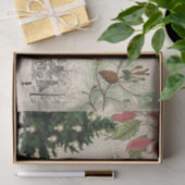 Rustic Vintage Kerstmis Botanische Ephemera Tissuepapier (Geschenk)