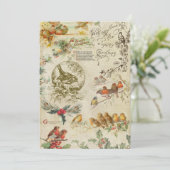 Rustic Vintage Kerstmis en Holly Ephemera Feestdagenkaart (Staand voorkant)