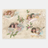 Rustic Vintage Kerstmis Ephemera Collage Inpakpapier Vel (Voorkant 3)