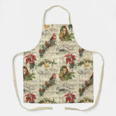 Rustic Vintage Kerstmuziek Floral Ephemera Schort (Voorkant)