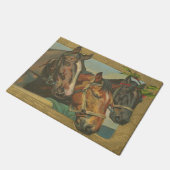 Rustic Vintage-kerstpaarden Deurmat (Schuin)