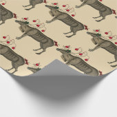 Rustic Vintage kerstrenrendiertje (Med. Afbeelding Cadeaupapier (Hoek)