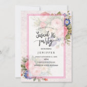 Rustic Vintage Personalized Floral Rose Design     Kaart (Voorkant)