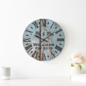 Rustic Vintage Personalized Wood Custom Grote Klok (Huis)