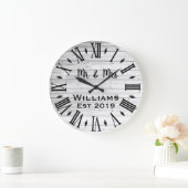 Rustic Vintage Personalized Wood Custom Grote Klok (Huis)