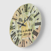 Rustic Vintage Personalized Wood Custom Grote Klok (Hoek)