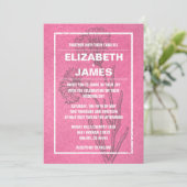 Rustic Vintage Pink Wedding Invitations Kaart (Staand voorkant)