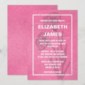 Rustic Vintage Pink Wedding Invitations Kaart (Voorkant / Achterkant)