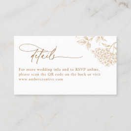 Rustic Vintage QR Code Wedding Details Card Visitekaartje