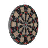 Rustic Vintage Retro Red & Green Dartbord (Voorkant Links)