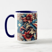 rustic/vintage USA/patriotic Mok (Links)