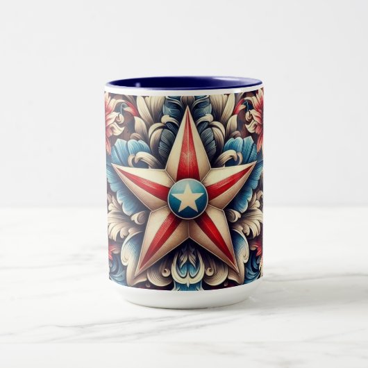 rustic/vintage USA/patriotic Mok (Midden)