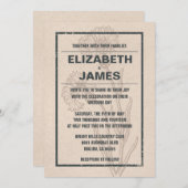 Rustic Vintage Wedding Invitations Kaart (Voorkant / Achterkant)