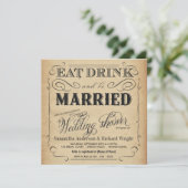 Rustic Vintage Wedding Shower-uitnodigingen Kaart (Staand voorkant)