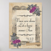 Rustic Vintage Wedding Sign Poster (Voorkant)