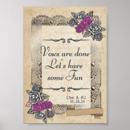 Rustic Vintage Wedding Sign Poster