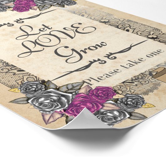 Rustic Vintage Wedding Sign Poster (Hoek)