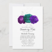 Rustic Violet en Turquoise Floral Shower per Mail Kaart (Voorkant)