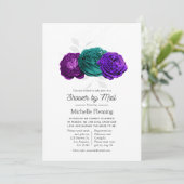 Rustic Violet en Turquoise Floral Shower per Mail Kaart (Staand voorkant)