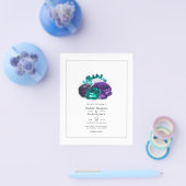 Rustic Violet en Turquoise Floral Wedding Flyer (Enkel)