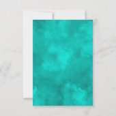 Rustic Violet en Turquoise Floral Wedding RSVP Kaartje (Achterkant)