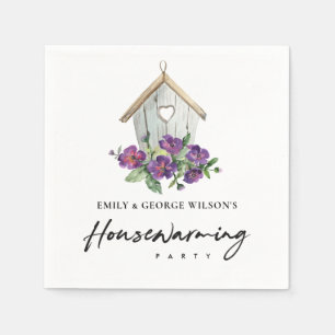 RUSTIC VIOLET FLORAL BIRD HUUSE HOUSEWARMING PARTI SERVET