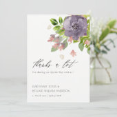 RUSTIC VIOLET PINK WILD FLOWER & FOLIAGE Hartelijk Bedankkaart (Staand voorkant)