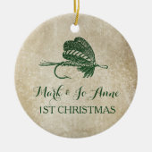Rustic Vist kleine kerstversiering Keramisch Ornament (Voorkant)