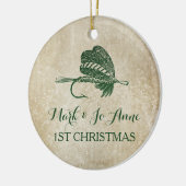 Rustic Vist kleine kerstversiering Keramisch Ornament (Links)