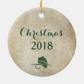 Rustic Vist kleine kerstversiering Keramisch Ornament (Achterkant)