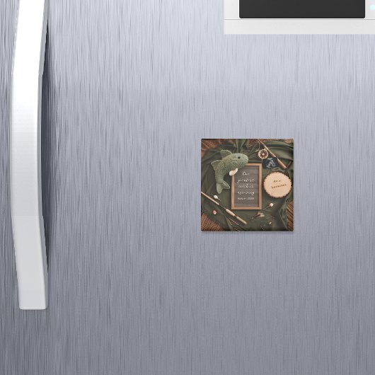 Rustic Visvangst Zwangerschapsaankondiging aandenk Magneet