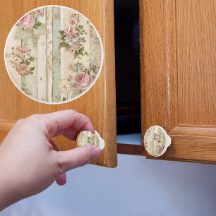 Rustic Vitage Roos Keramische Knop