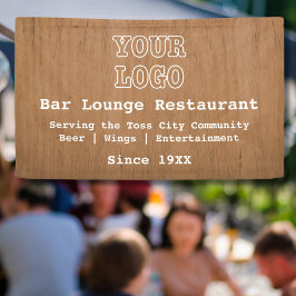 Rustic Voeg Logo Bar Lounge Restaurant Marketing t Spandoek